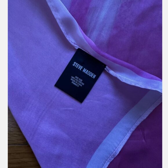 STEVE MADDEN PINK SILKY SCARF WRAP WHITE BOW ACCENTS - Picture 4 of 5